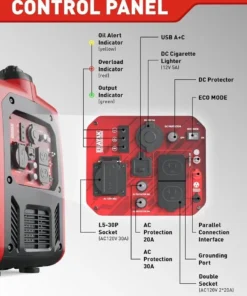 Alternative view of Erayak 4500W Inverter Generators.