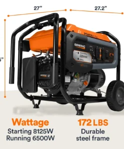 Alternative view of Generac 8125/6500 Watt Portable Generators.