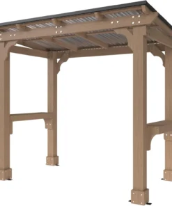 Alternative view of Veikous D Wooden Grills Gazebo Outdoor with Steel Roof