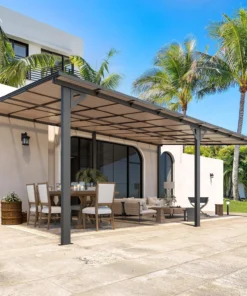 Aecojoy 20’x12′ Wall Mounteds Gazebos Pergola