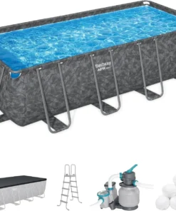 Bestway APX 365 18′ x 9′ x 52″ Rectangular Above Ground Swimming Pools