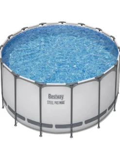 Bestway Steel Pro MAX 10 Foot x 30 Inch Round Metal Frame Above Ground Outdoor Backyard Swimming Pool Set with 330 GPH Filter Pumps