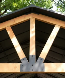 Alternative view of JOYSIDE 15 ft. x 13 ft. Solid Cedar Wood Outdoor Patio Hardtops Gazebo