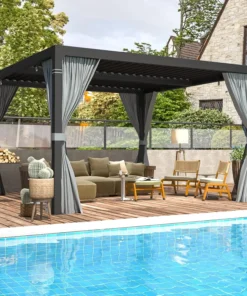 Alternative view of EROMMY 10 ft. W x 10 ft. D Outdoor Louvereds Pergola
