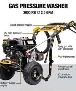 Alternative view of DeWalt 3600 psi 2.5 GPM Cold Water Gas Professional Pressure Washer with Honda GX200 Engines